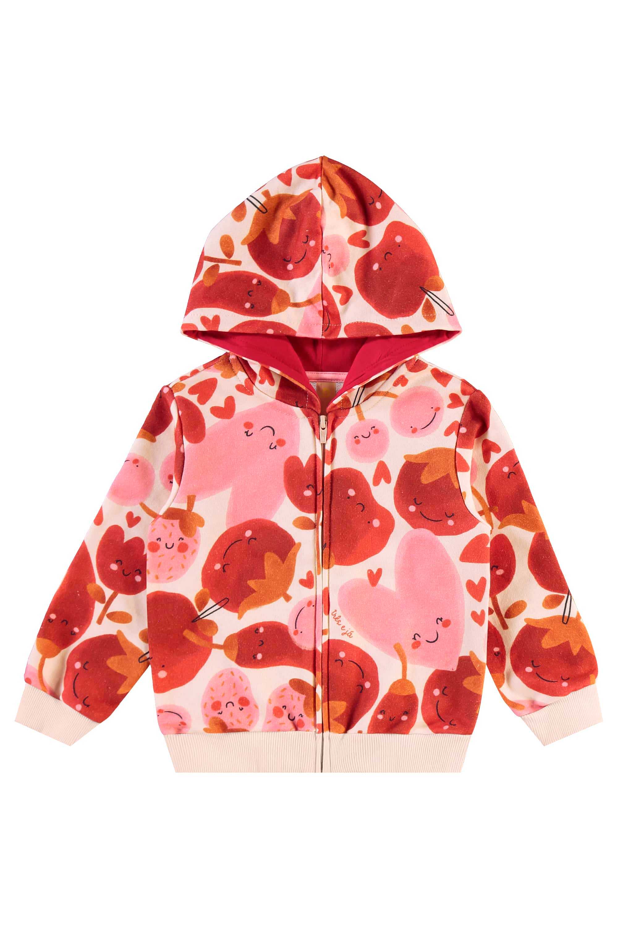Conjunto Infantil Frutas Vermelhas com Jaqueta e Calça (Rosa) Três e Já - Imagem 19